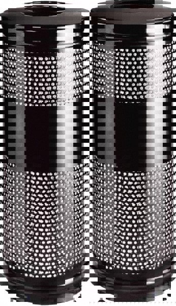 Classics Perforated Open Top Receptacle, 51 gal, Steel, Black